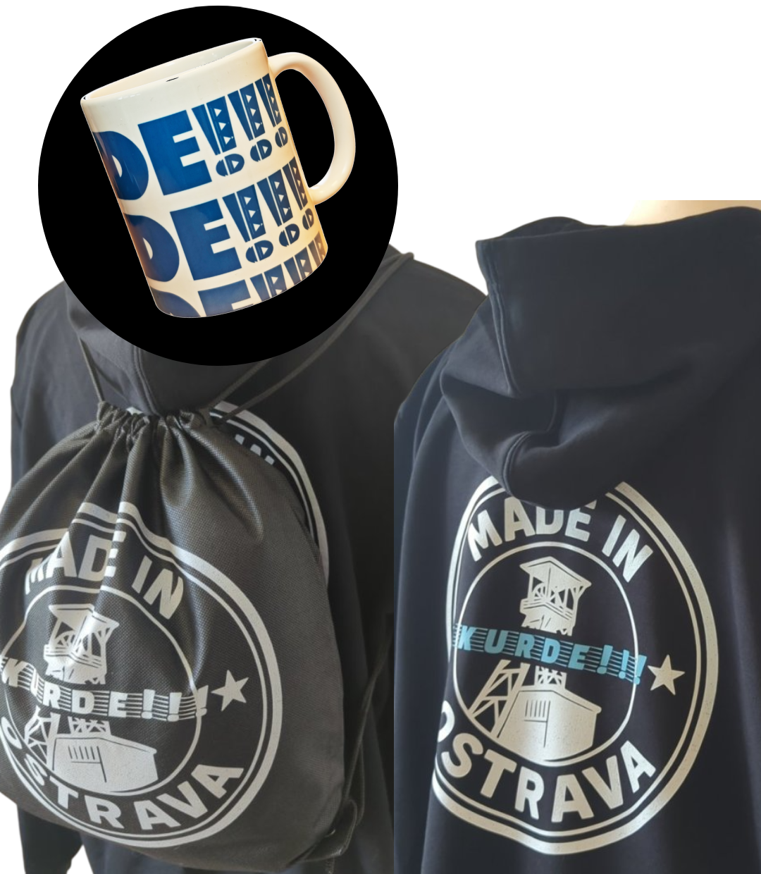 Kurde mocný set - mikina a hrnek nebo batoh